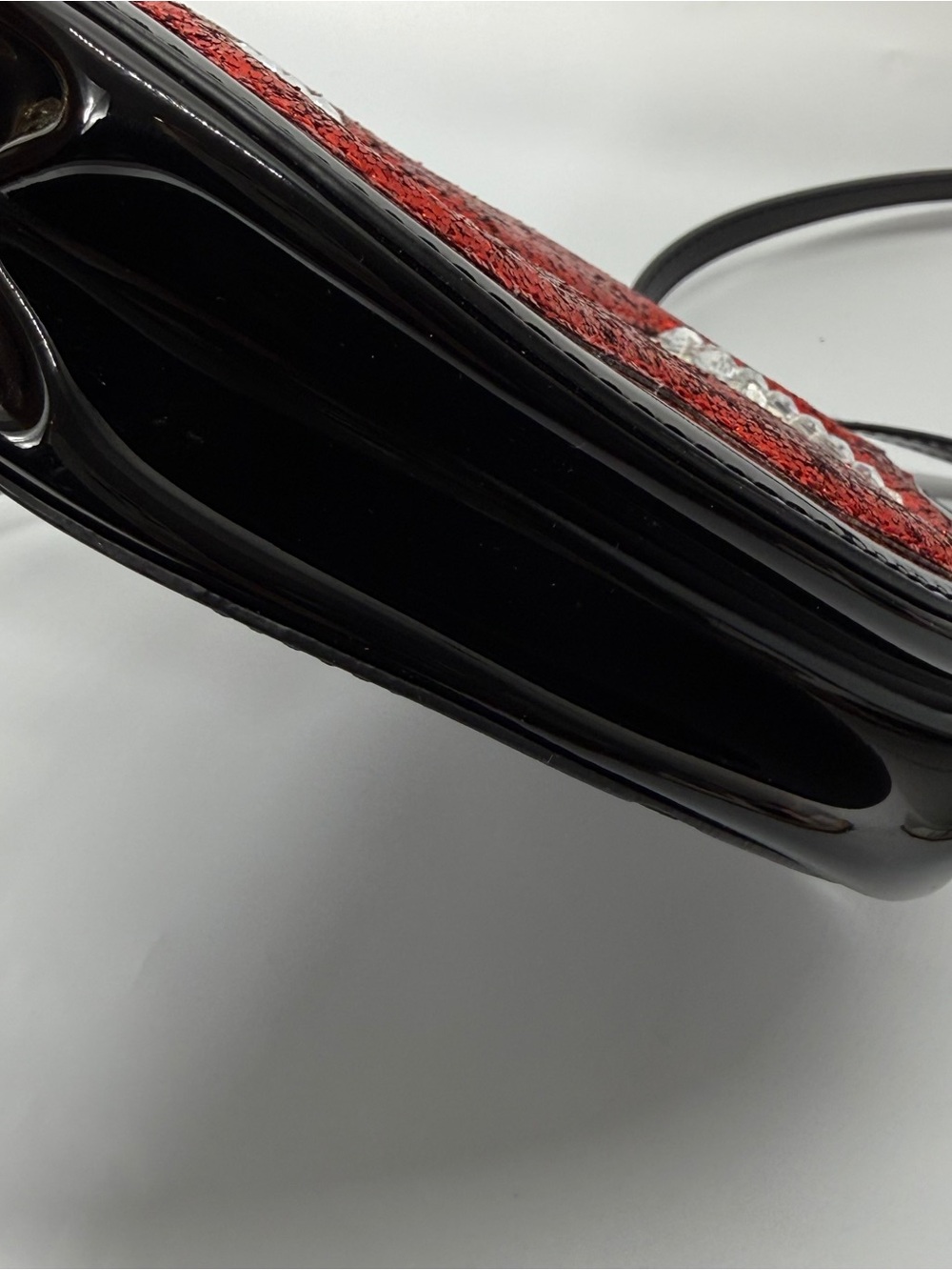 Betsey Johnson Glampire Vampire Crossbody Bag Fang Lips Faux Patent Leather - Picture 10 of 15